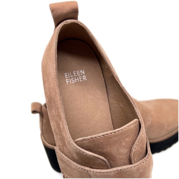 Eileen Fisher Shoes Zola Platform Wedge Bootie Earth Tumbled Nubuck Size 10 - Picture 7 of 16